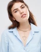 Ashiana Torq Choker Necklace With Geo Drop - Gold