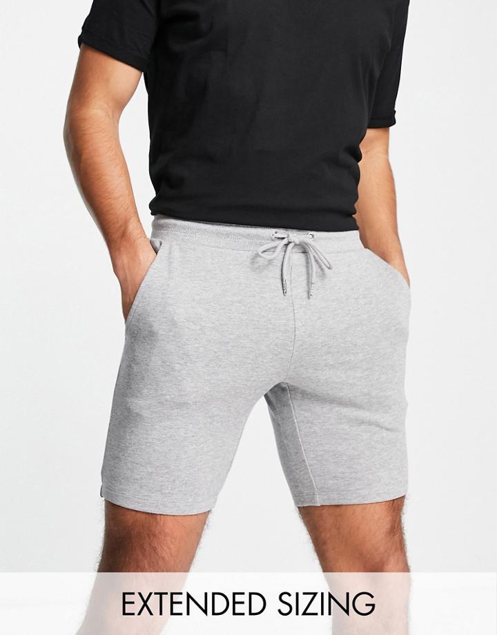 Asos Design Jersey Skinny Shorts In Gray Heather