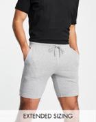 Asos Design Jersey Skinny Shorts In Gray Heather