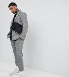 Add Oversized Blazer In Gray Check