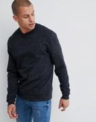 Asos Design Sweatshirt In Charcoal Marl - Gray