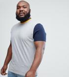 Asos Plus Relaxed Fit T-shirt With Contrast Sleeves And Neck Trim - Multi
