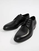 Hugo Boheme Leather Derby Shoe In Black - Black
