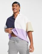 Topman Extreme Oversized Blocked Button Polo-multi