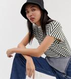 Weekday Prime T-shirt Shirt In Dark Green Stripes-multi