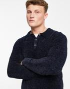 Harry Brown Half Button Collared Knit Sweater-navy