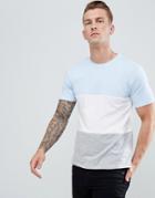 Boohooman Color Block T-shirt In Blue - Blue