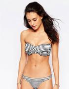 Seafolly Twist Bandeau Stripe Bikini Top