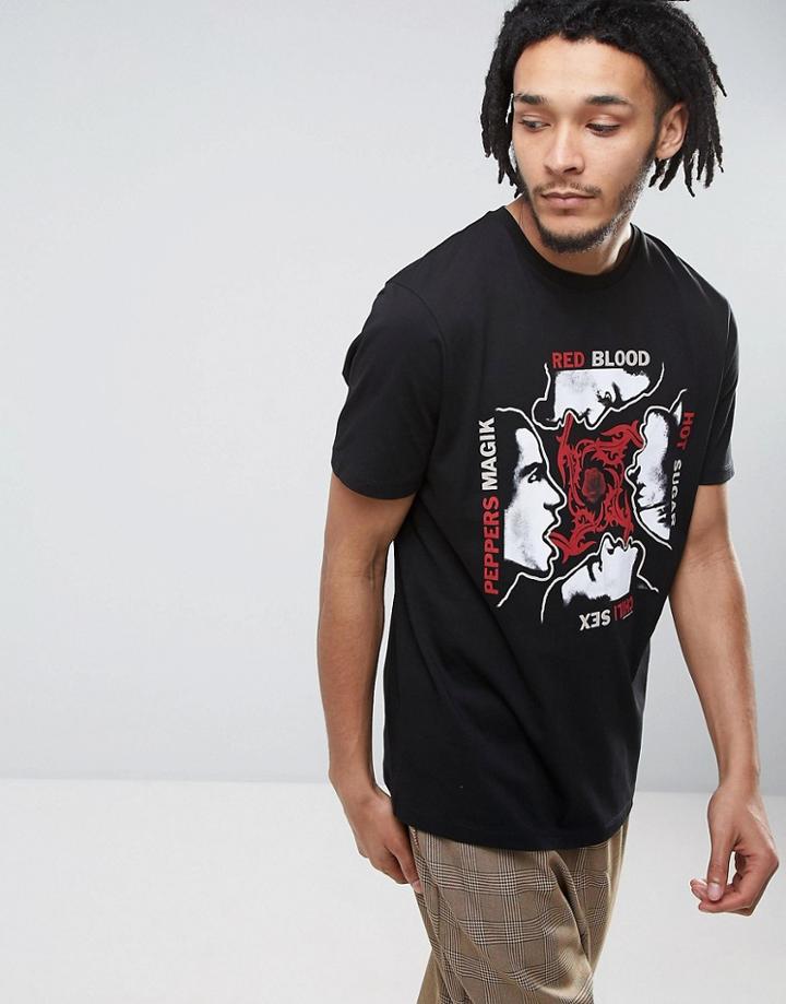 Asos Red Hot Chili Peppers Band T-shirt With Box Print - Black