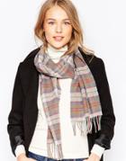 Johnstons Lambswool Plaid Scarf - Green