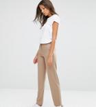 Asos Tall Tapered Pant With Piping Detail - Beige
