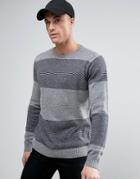 Rvca Channels Round Neck Sweater - Gray