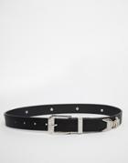 Asos Western Eagle And Rams Head Jeans Belt - Black
