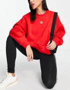 Adidas Originals Essential Sweatshirt With Center Logo In Red