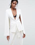 Lavish Alice Tailored Cape Blazer In Slim Fit - White