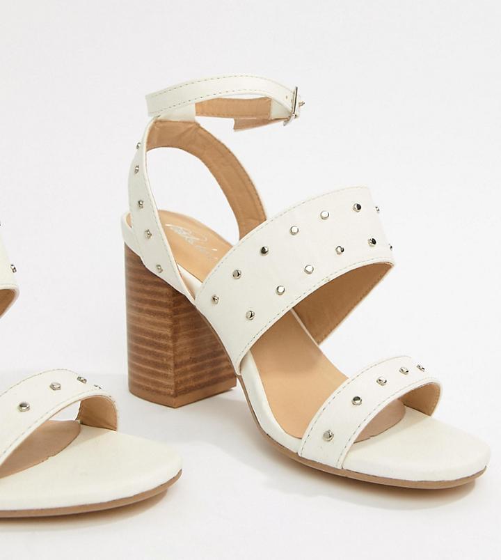 Parklane Studded Heeled Sandals - White