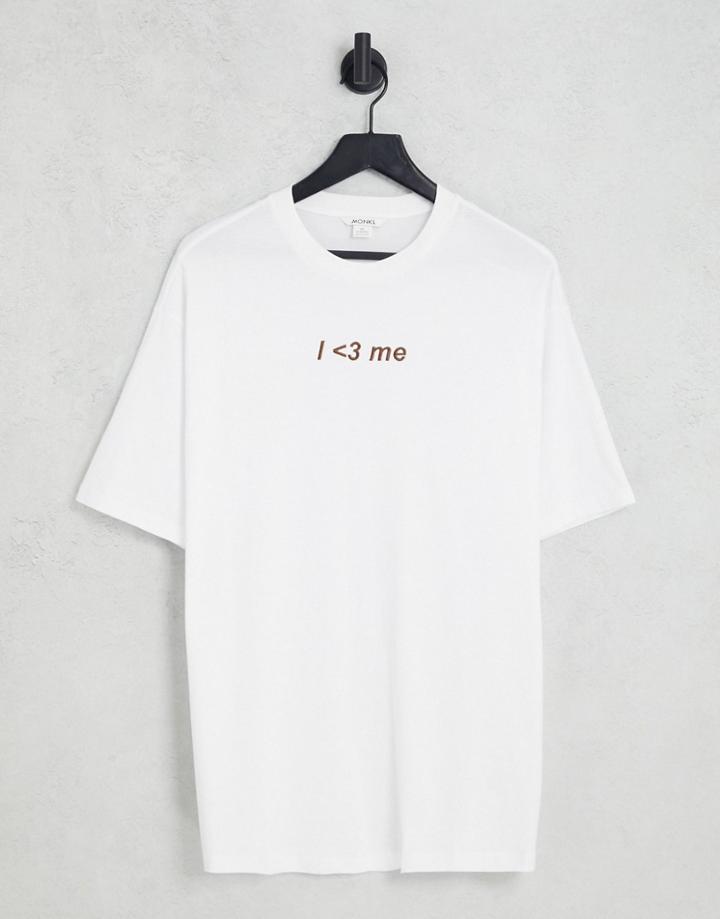 Monki I Love Me T-shirt In White