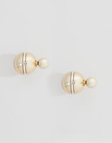 Cara Ny Double Stud Earrings - Gold