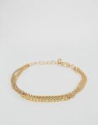 Asos Plaited Chain Bracelet - Gold