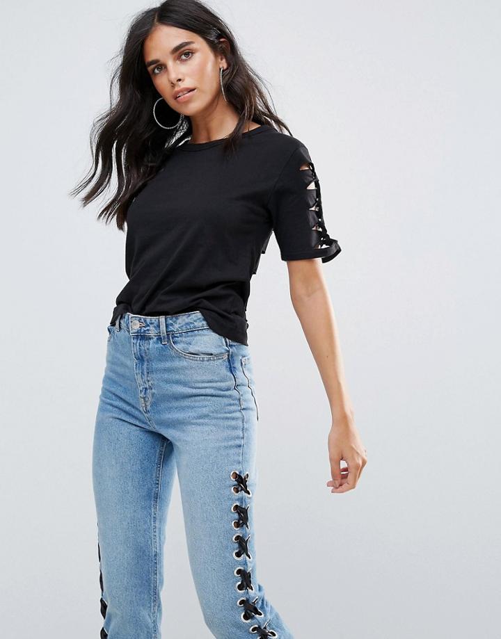 Lasula Shredded T-shirt - Black