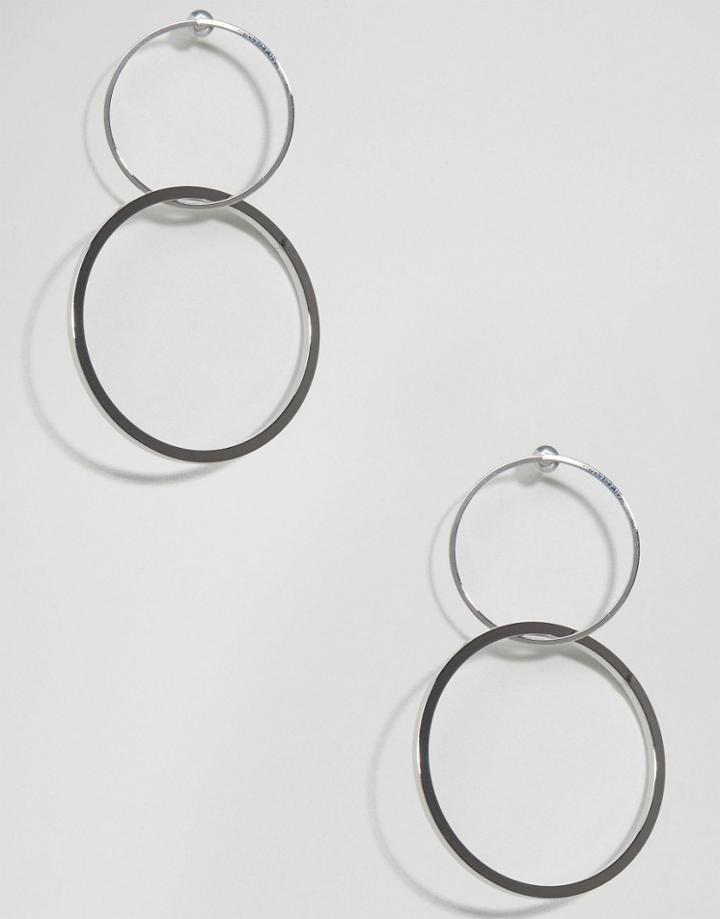 Asos Interlocking Circles Strand Earrings - Silver