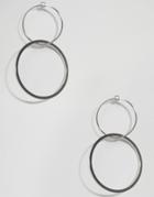 Asos Interlocking Circles Strand Earrings - Silver