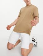 Only & Sons Denim Shorts With Raw Hem In White