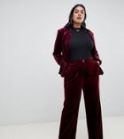 Unique21 Hero Plus Velvet Wide Leg Pants Two-piece - Red