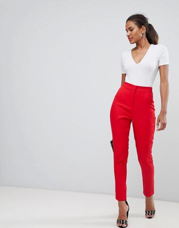 Missguided Tailored Pants - Red