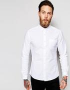 Asos Skinny Oxford Shirt In Long Sleeves - White