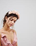 Asos Statement Blush Floral Bridesmaid Headband - Pink