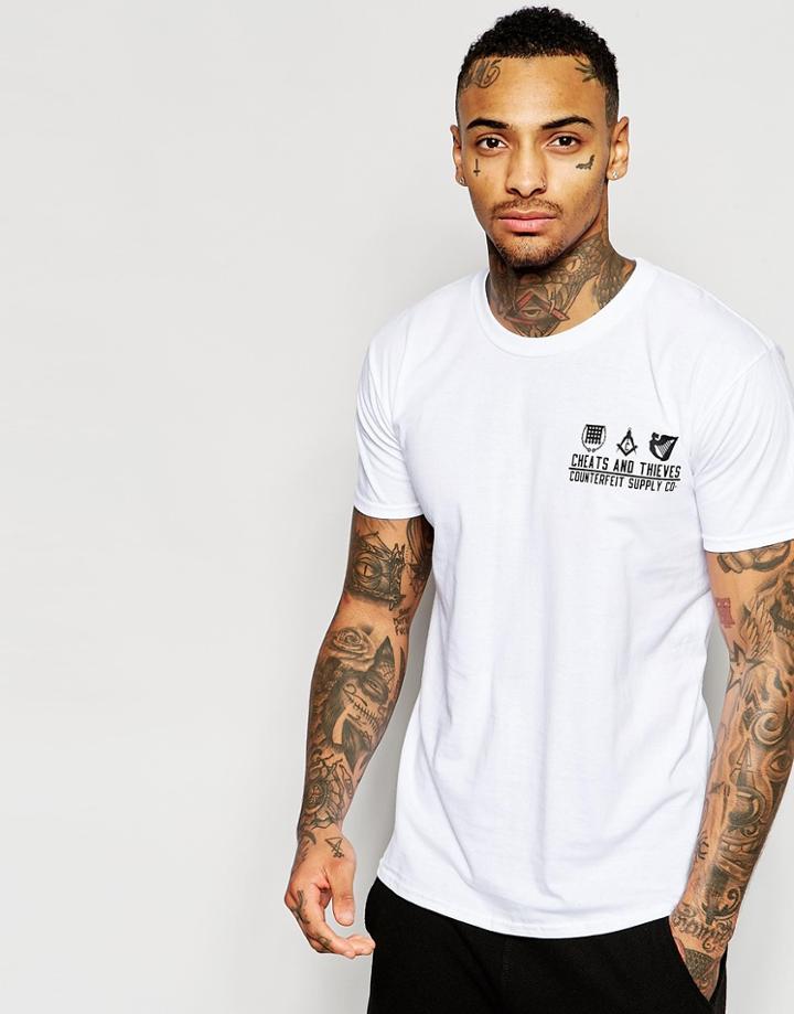 Cheats & Thieves Flipt Script T- Shirt - White