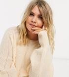 Micha Lounge Curve Relaxed Sweater In Pointelle Knit-yellow