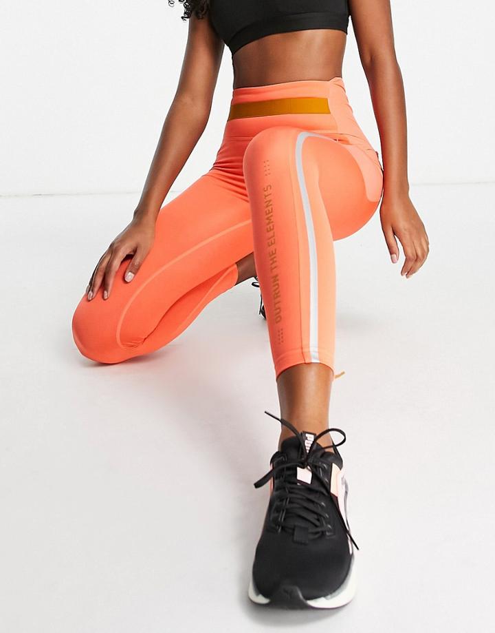 Puma X Helly Hansen Training Leggings In Coral And Tan-orange