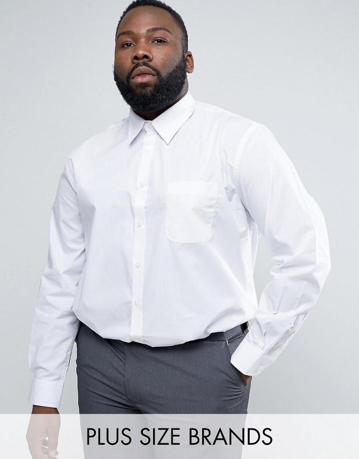 Duke Plus Shirt In White With Long Sleeves - White