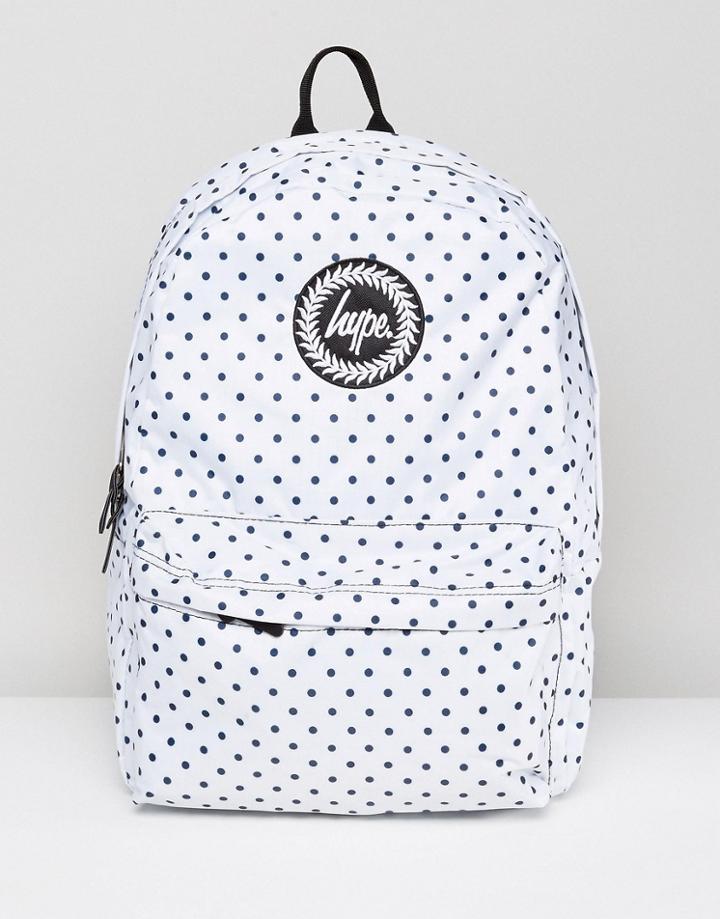Hype Backpack In Polka Dot Reversible - White
