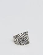 Asos Ring In Silver With Geo Design - Silver