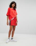 Noisy May Jersey Skirt With Stripe - Red