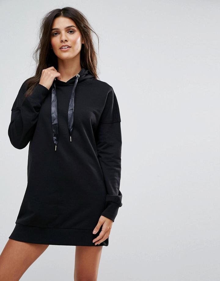 Vero Moda Long Sweat Hoodie Dress - Black