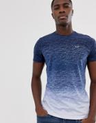 Hollister Icon Logo Crew Neck T-shirt In Navy Dip Dye