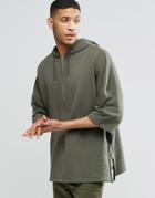 Asos Zip Up Kimono Hoodie With Side Zips - Beetle Juice