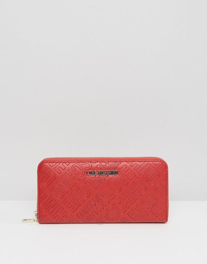 Love Moschino Stamp Logo Purse - Red