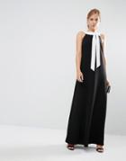 Ted Baker Hilarny Maxi Column Dress With Bow Front - Black