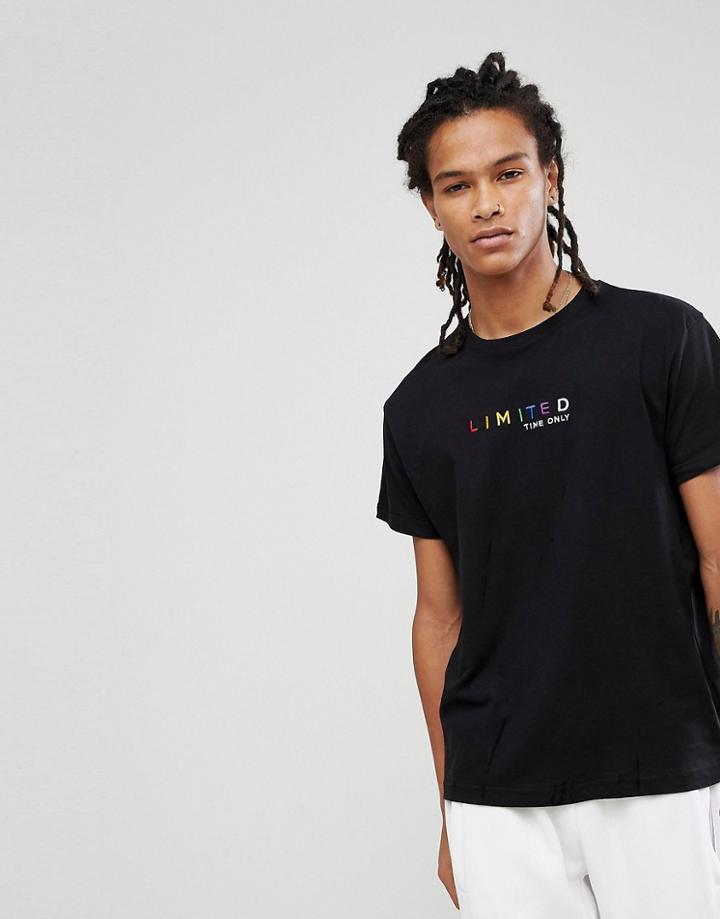 Night Addict Embroidered Limited Time Only T-shirt - Black