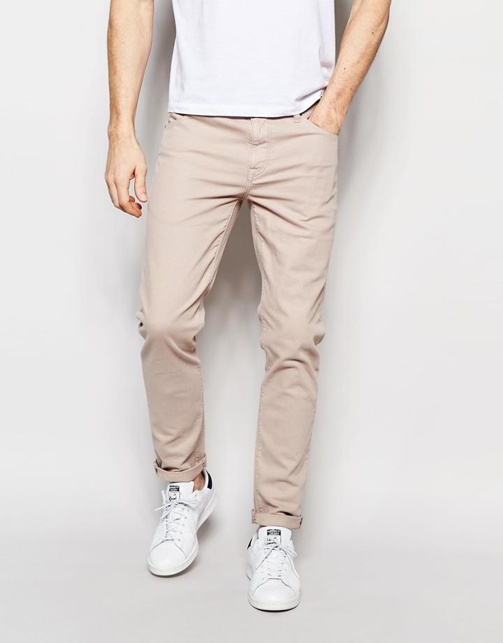 Asos Skinny Jeans In Stone - Mushroom