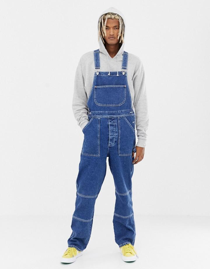 Collusion Mid Wash Overalls - Blue