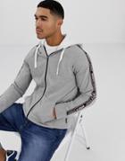 Burton Menswear Zip Through Hoodie In Gray Marl