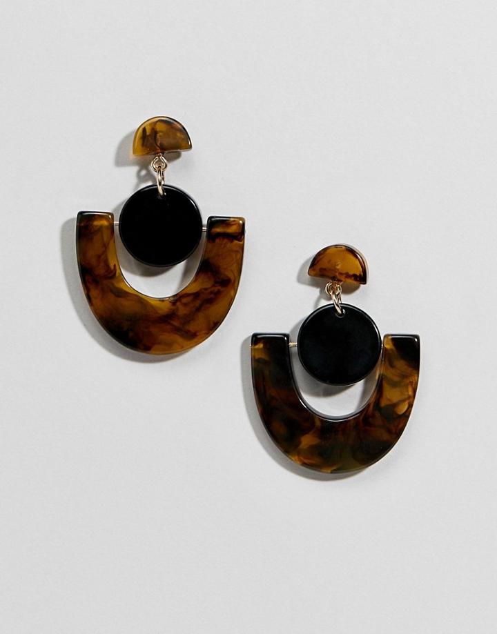 Pieces Tortoiseshell Earrings - Brown
