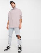 Asos Design Extreme Oversized Turtle Neck Sweatshirt In Purple - Part Of A Set