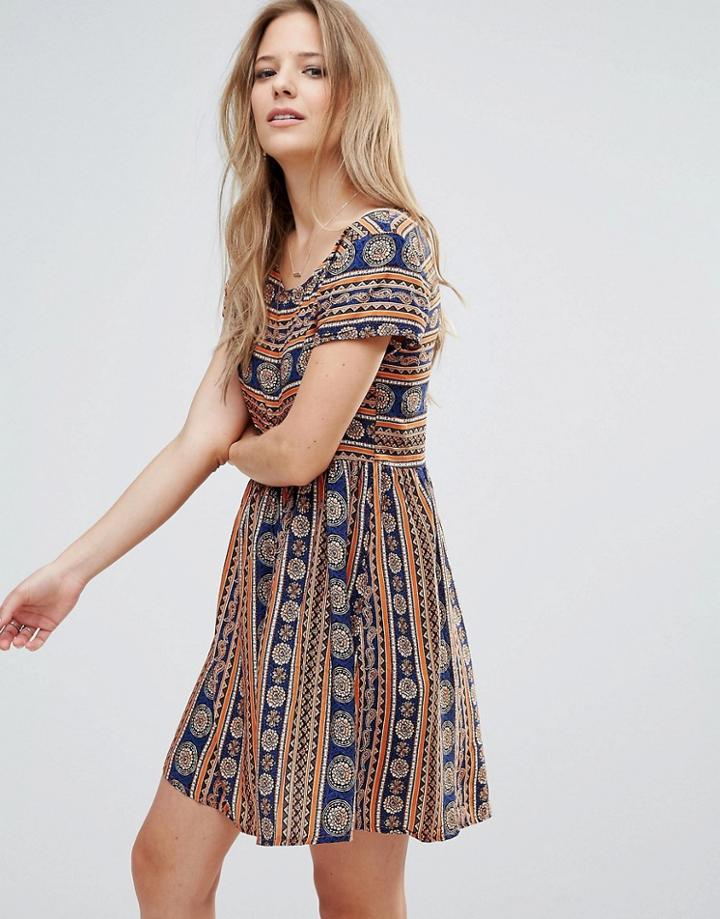 Brave Soul Printed Smock Dress - Multi